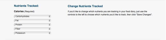 MFP - Nutrients tracked