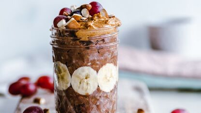 RECEPT: overnight oats met pindakaas en chocola