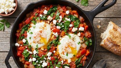 Recept: Shakshuka met feta en spinazie