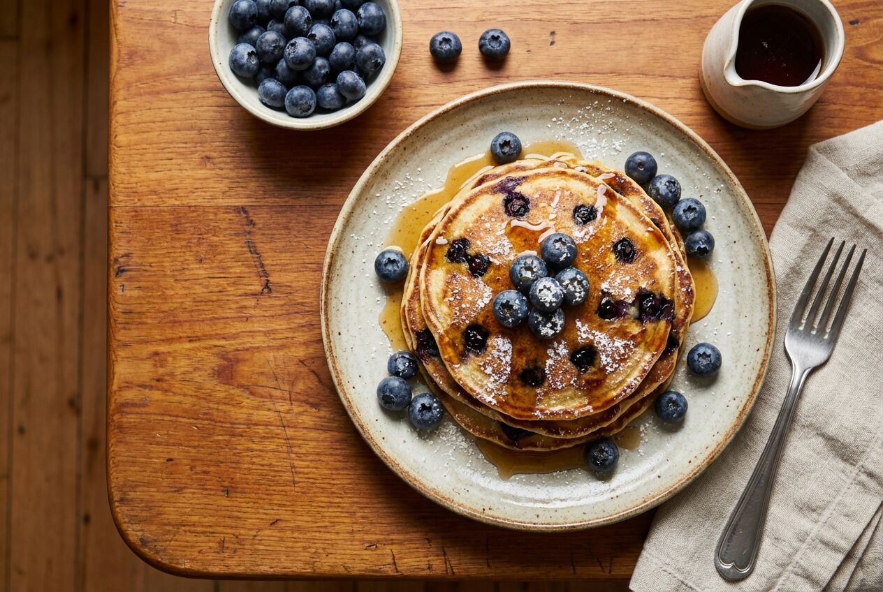Recept: Proteïne pannenkoeken met blauwe bessen