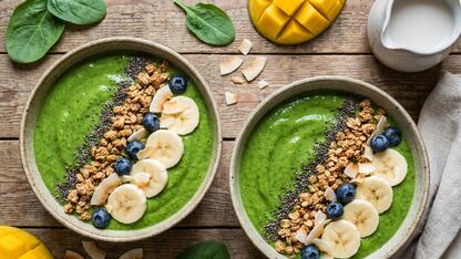 Recept: Groene smoothie bowl met spinazie en mango
