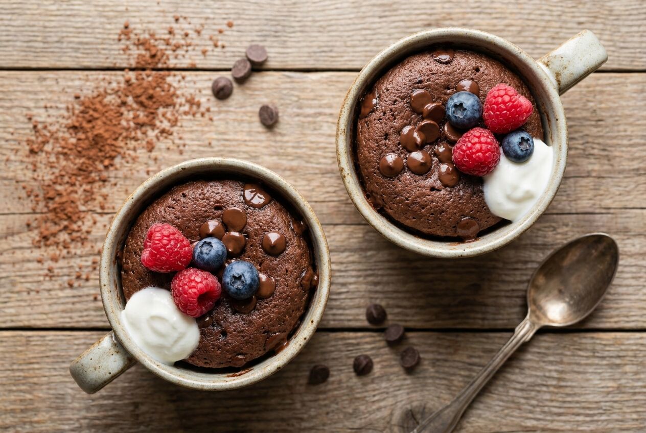 Recept: Eiwitrijke mug cake met chocolade