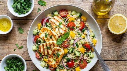 Recept: Couscous salade met halloumi