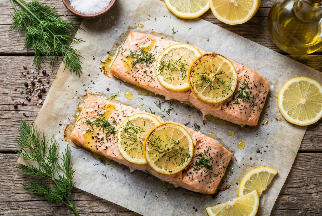 Recept: Zalm uit de oven met citroen en dille
