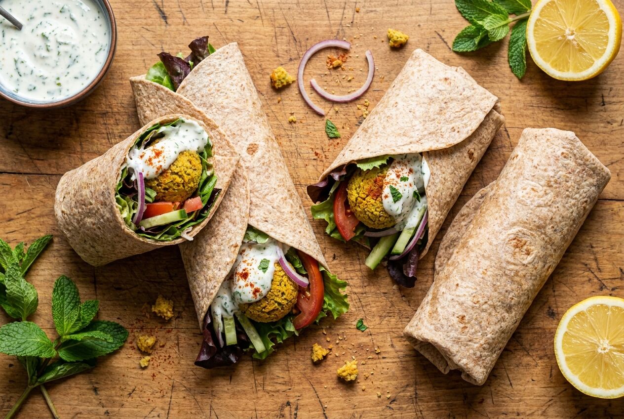 Recept: Wrap met falafel en yoghurtsaus