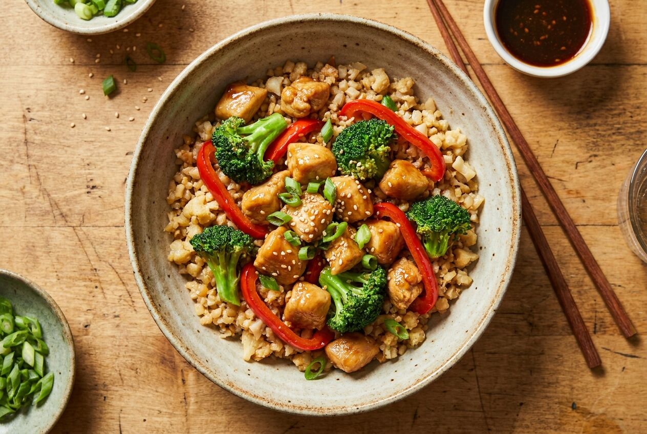 Recept: Bloemkoolrijst met teriyaki kip