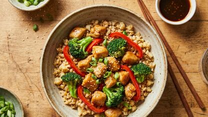 Recept: Bloemkoolrijst met teriyaki kip