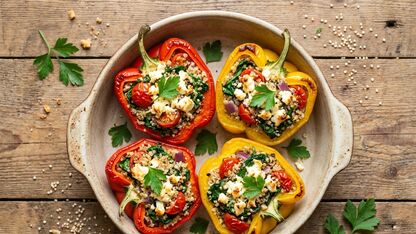 Recept: Gevulde paprika met quinoa en feta