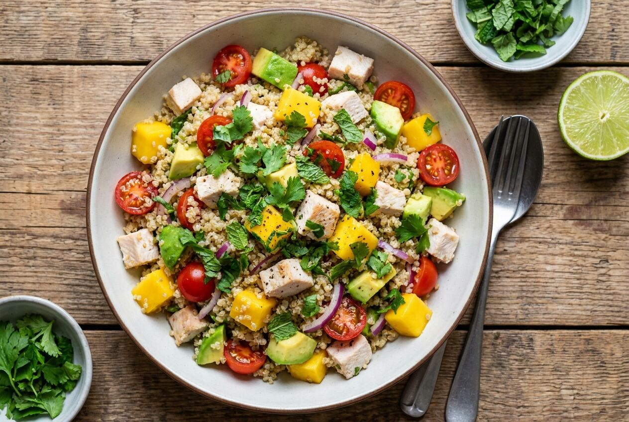 Recept: Quinoa salade met mango en kip