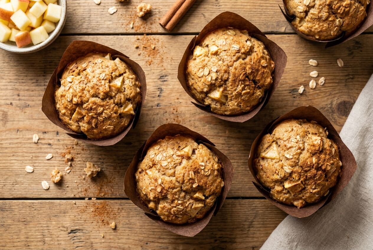 Recept: Havermout muffins met appel en kaneel