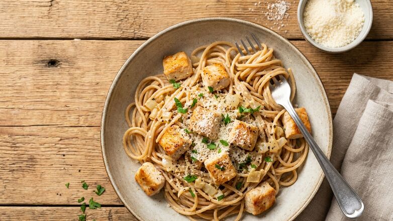 Recept: Pasta carbonara met kip light
