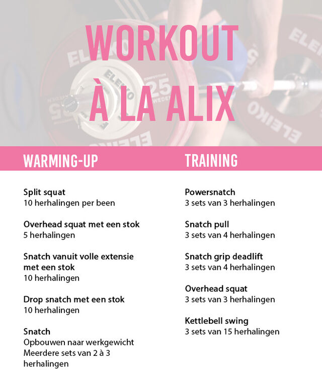 Eetschema en sportschema fitgirlcode alix