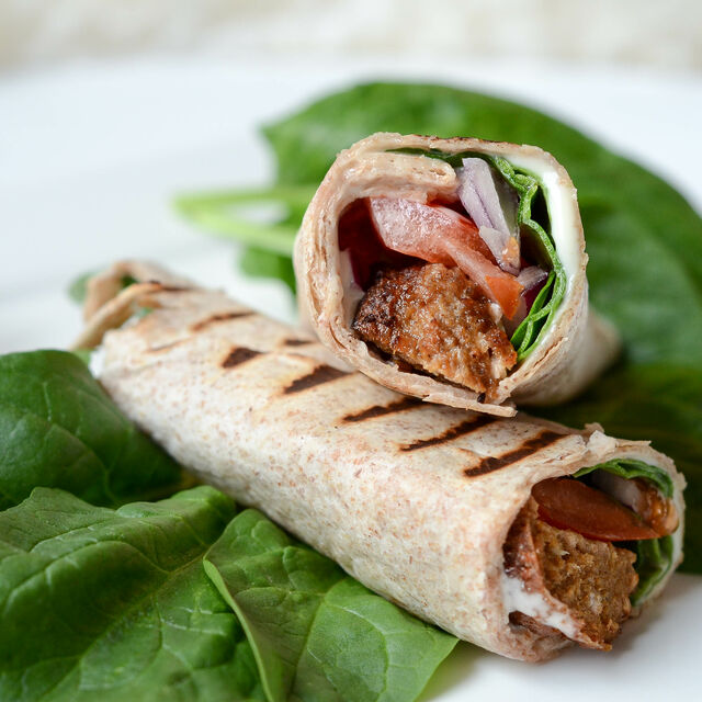 Op welke manier kun je een vegetarische wrap maken?