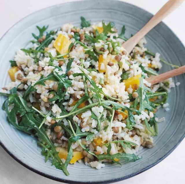 Wat is het recept van een avocado rijst salade?