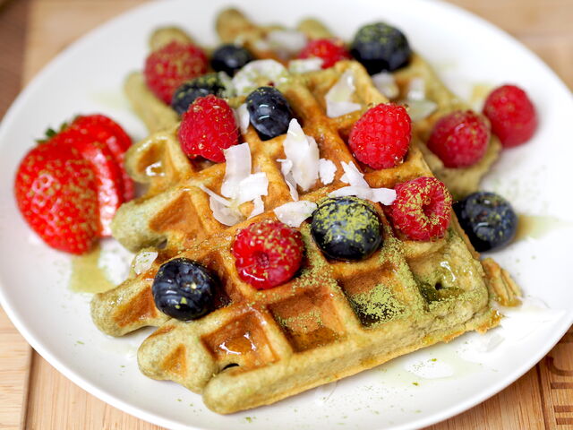 Heerlijke matcha wafels bij Hug The Tea